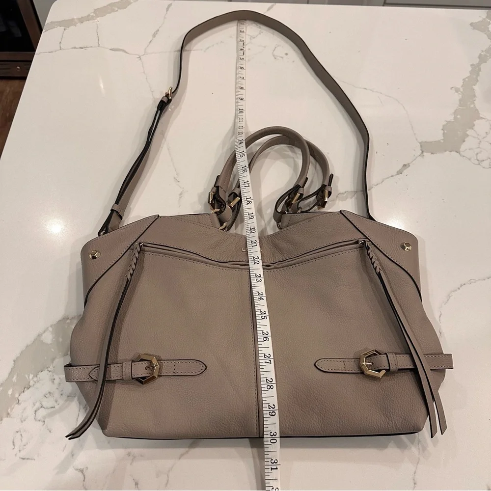 LODIS NWT Nikki Pebbled Leather Satchel Shoulder Bag Crossbody Purse Ash Gray